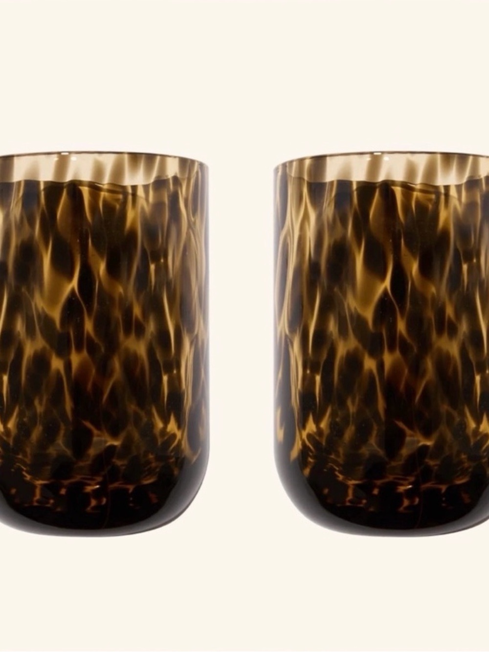 Tortoiseshell Glass Tumbler Pair - Brown